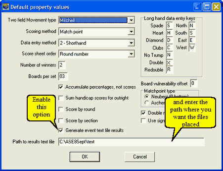 ASE System Defaults